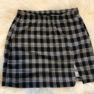 🩵SHEIN Slit plaid skirt